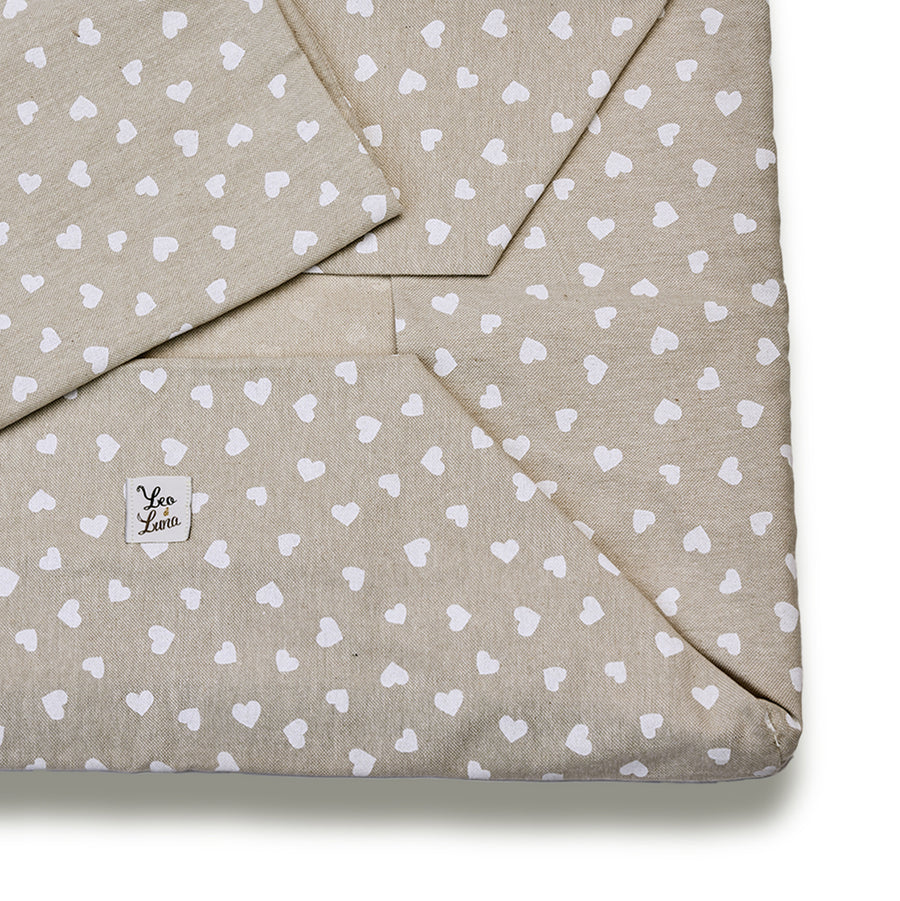 Divanetto Cotone Panama Little Love Heart White