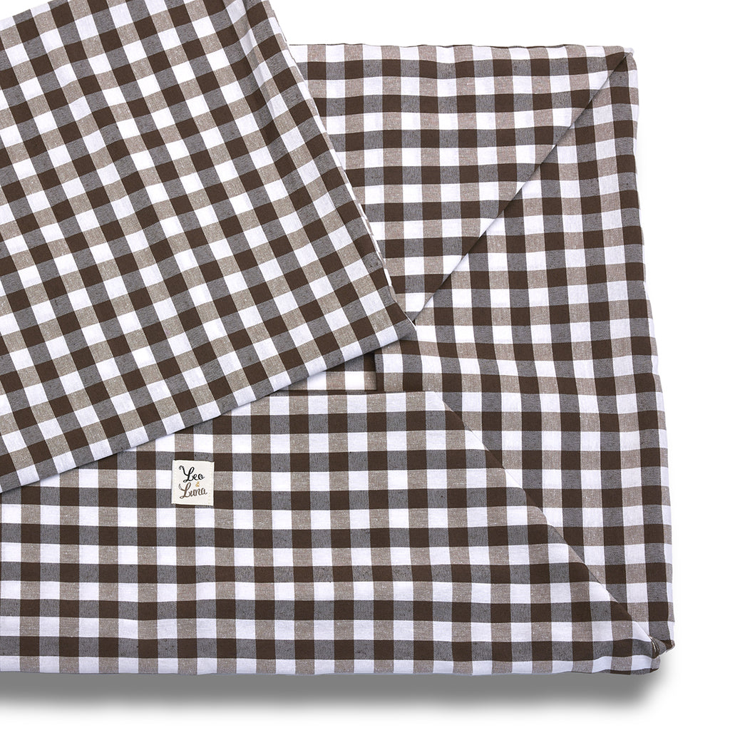 Cover Divanetto Cotone Quadretto Marrone