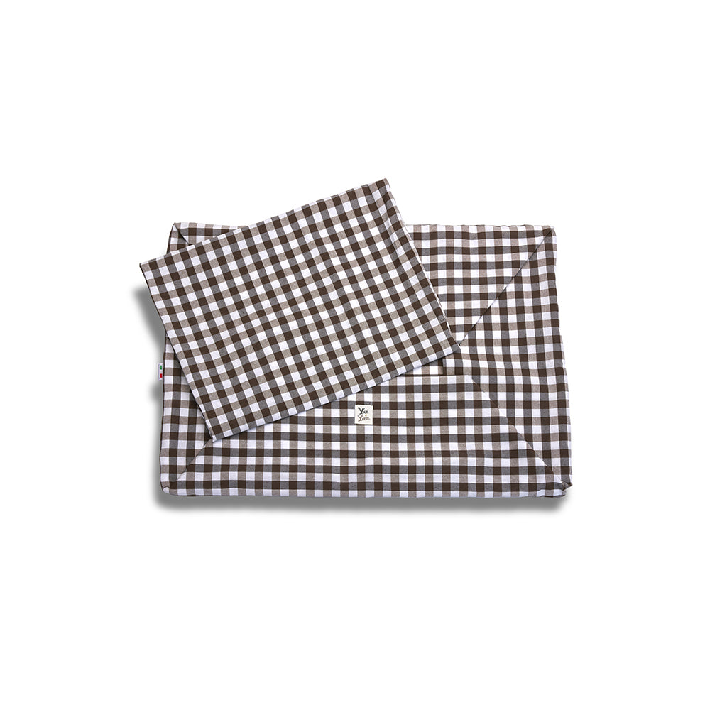 Cover Divanetto Cotone Quadretto Marrone