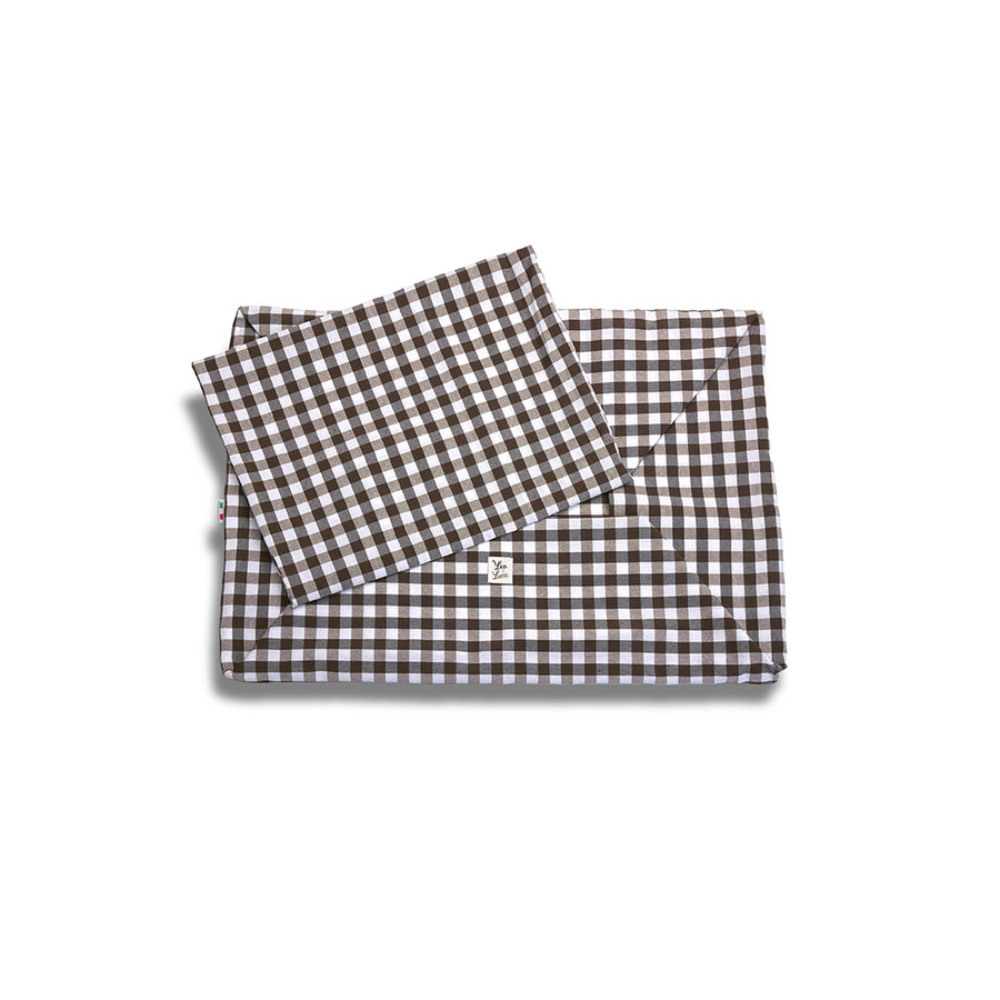 Cover Divanetto Cotone Quadretto Marrone