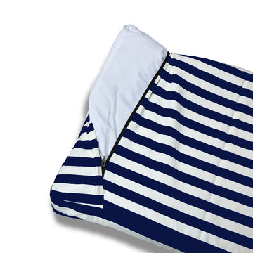 Cover Materassino Sfoderabile Cotone Premium Riga Larga Navy