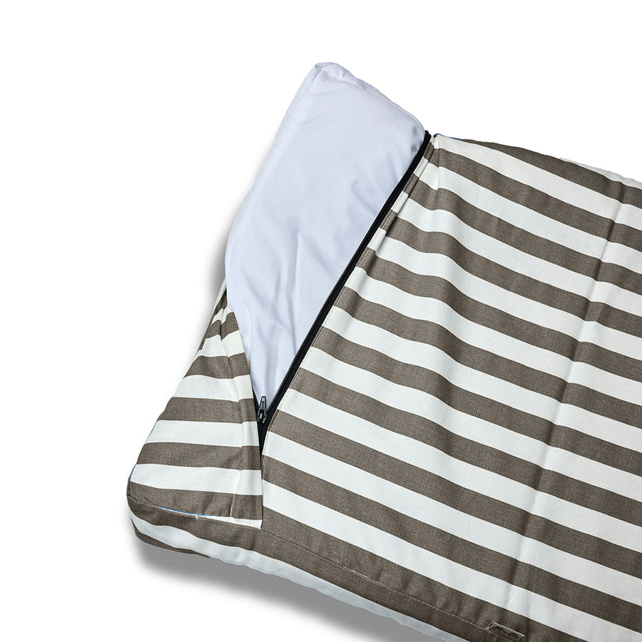 Cover Materassino Cotone Premium Riga Larga Marrone