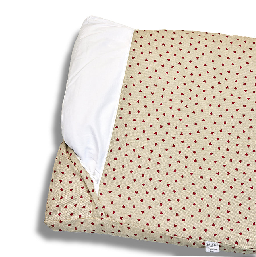 Cover Materassino Panama Premium Cuoricini Rosso