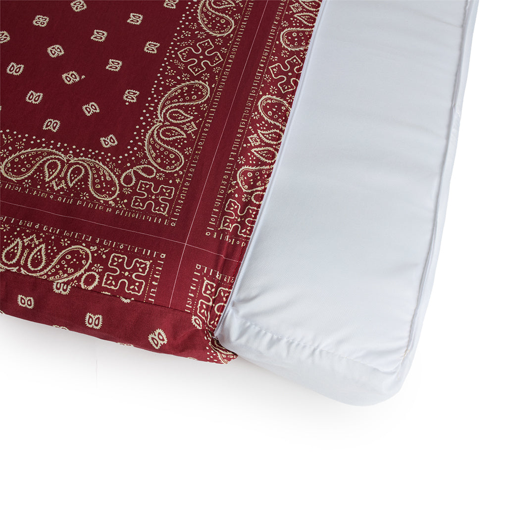 Cover Materassino Cotone Premium Bandana Bordeaux