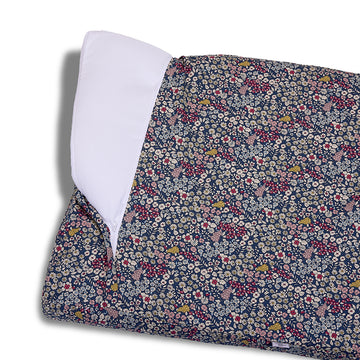 Cover Materassino Cotone Panama Lovely Flower Blu