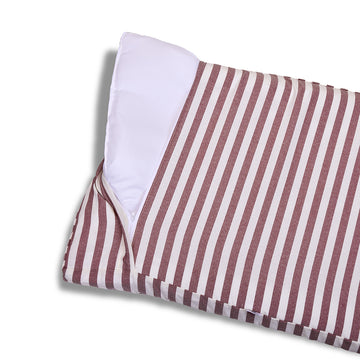 Cover Materassino Sfoderabile Cotone Riga Larga Bordeaux
