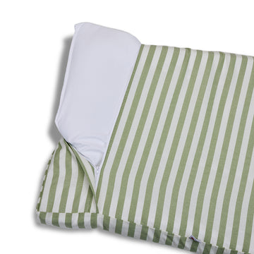 Cover Materassino Sfoderabile Cotone Riga Larga Pistacchio