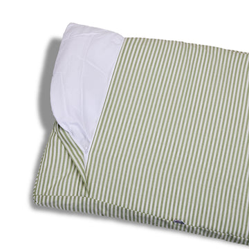 Cover Materassino Sfoderabile Cotone Riga Stretta Pistacchio