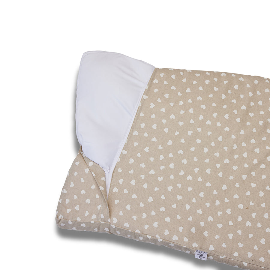 Cover Materassino Panama Premium Cuoricini Bianco