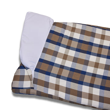 Cover Materassino Panama Scozzese Quadro Beige Bluette