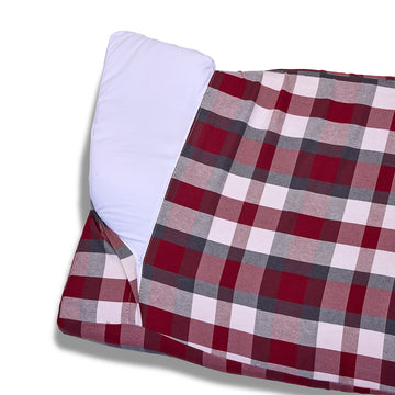 Cover Materassino Panama Scozzese Quadro Bordeaux