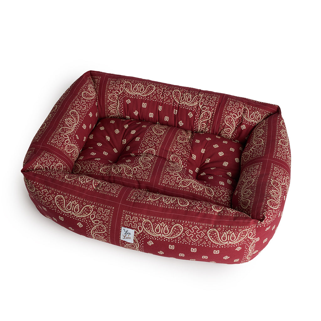 Cuccia Divanetto Per Cani Bandana Bordeaux | Made in Italy