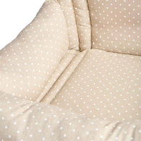 Divanetto Cotone Panama Ecru' Pois Bianchi