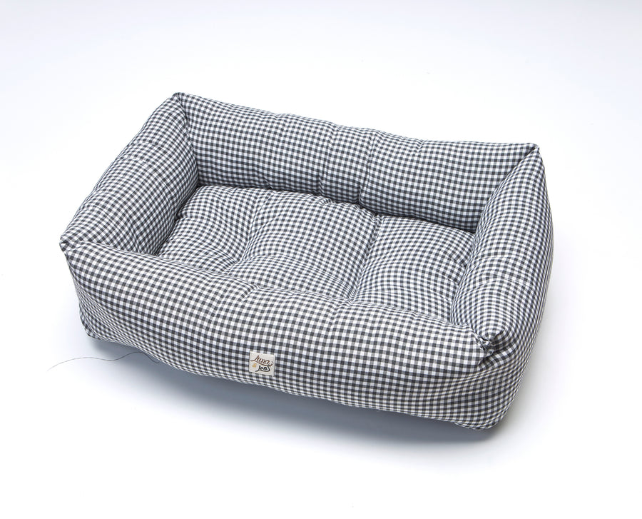 Divanetto Cotone Vichy Grigio Scuro