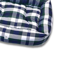 Divanetto Cotone Panama Scozzese Quadro Verde Blu