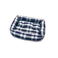 Divanetto Cotone Panama Scozzese Quadro Verde Blu