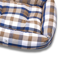 Divanetto Cotone Panama Scozzese Quadro Beige Bluette
