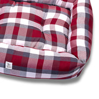 Divanetto Cotone Panama Scozzese Quadro Bordeaux