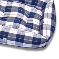 Divanetto Cotone Panama Scozzese Trama Blu