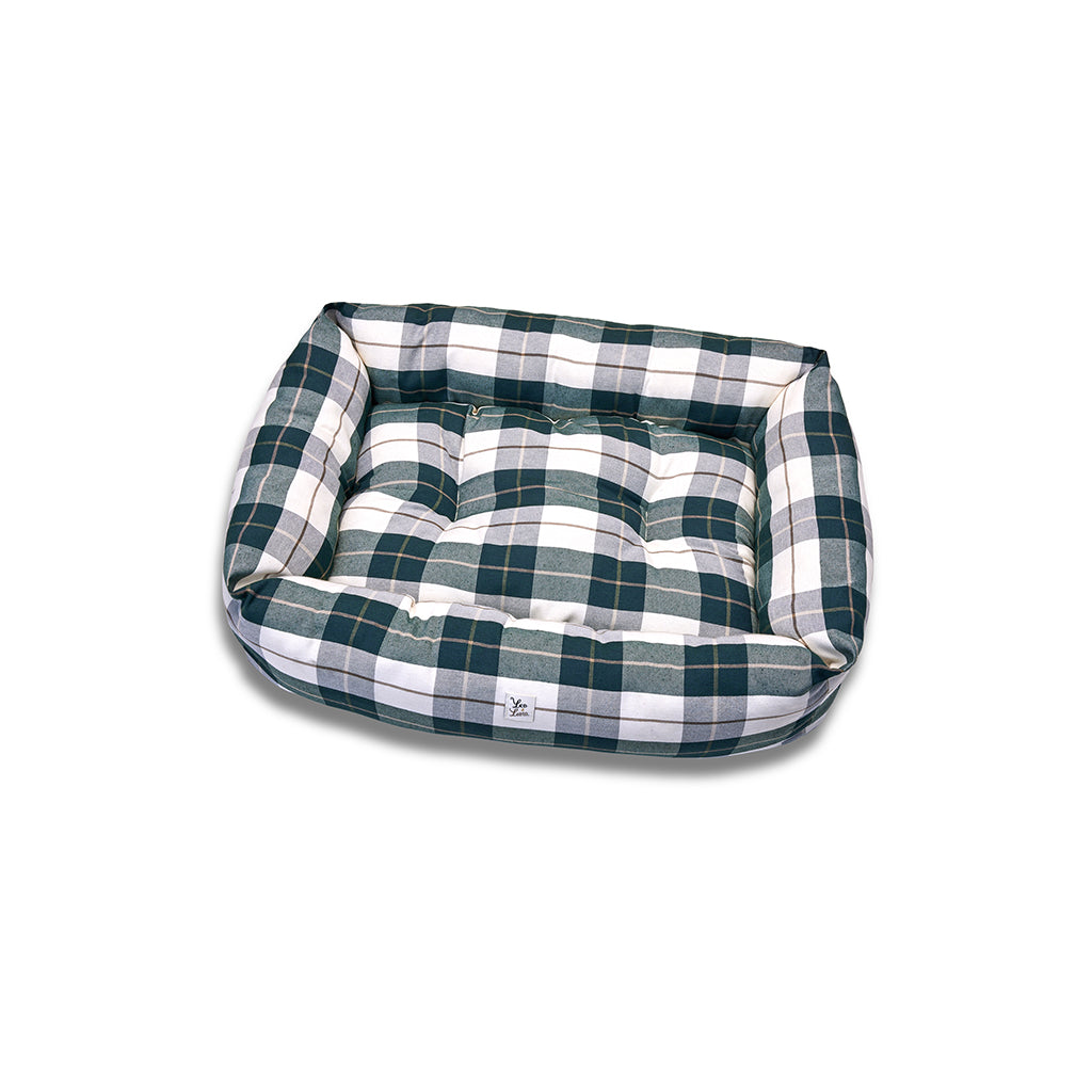Divanetto Cotone Panama Scozzese Trama Verde