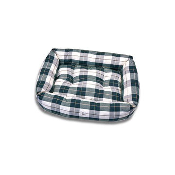 Divanetto Cotone Panama Scozzese Trama Verde
