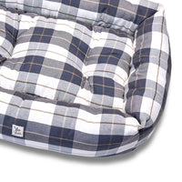 Divanetto Cotone Panama Scozzese Trama Grigio