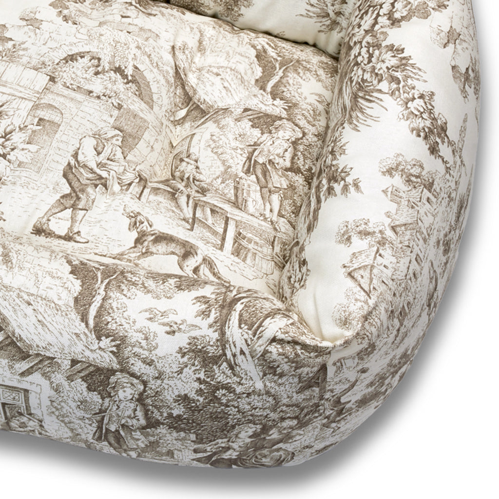 Divanetto Panama Premium Toile de Jouy Beige Naturale