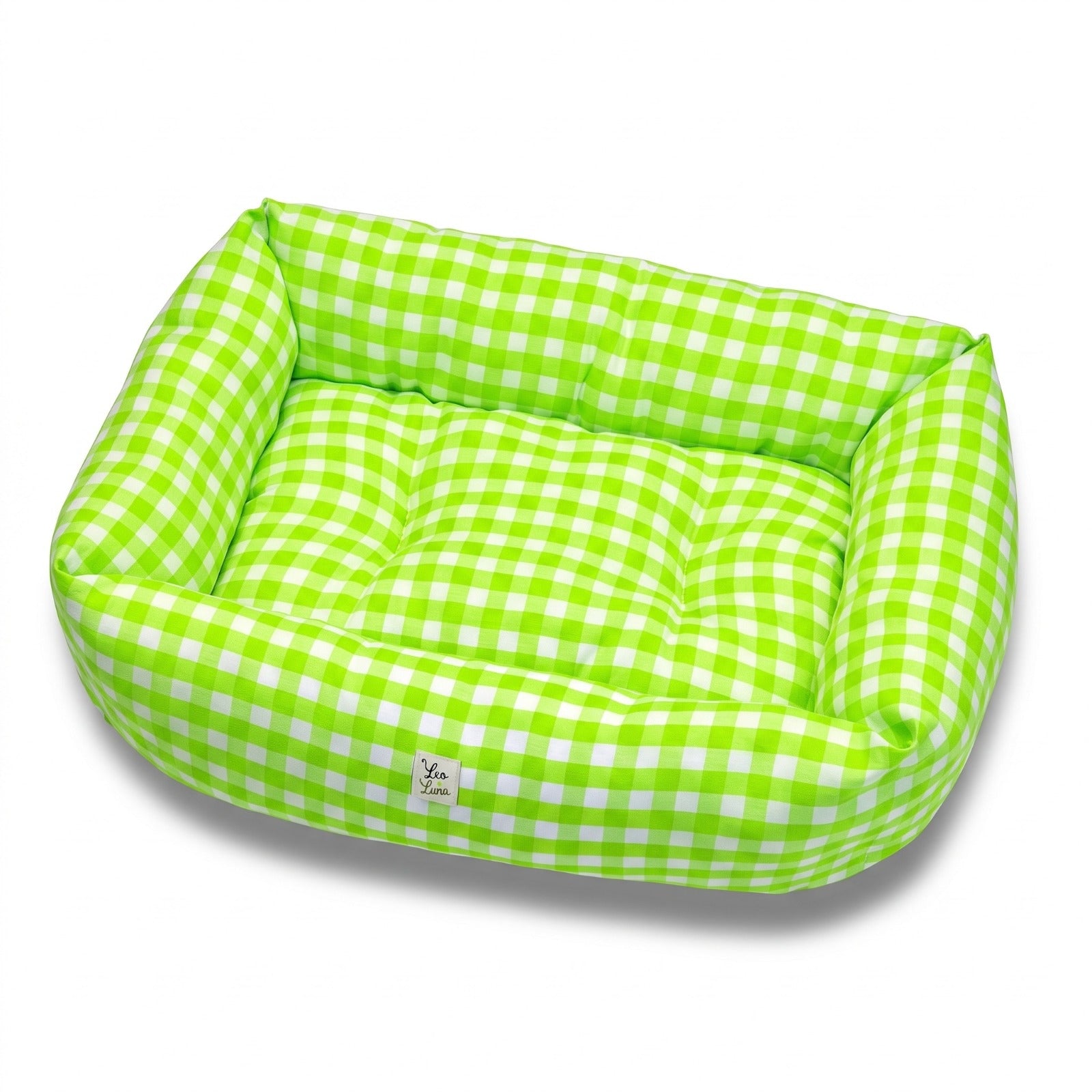 Divanetto per Cani Quadretto Verde Fluo |  Made in Italy | Leo & Luna