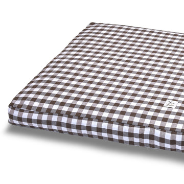 Cover Materassino Cotone Quadretto Marrone