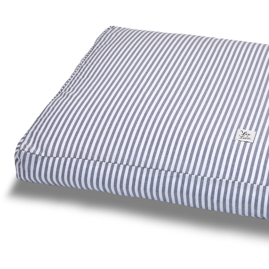 Cover Materassino Sfoderabile Cotone Riga Stretta Blu