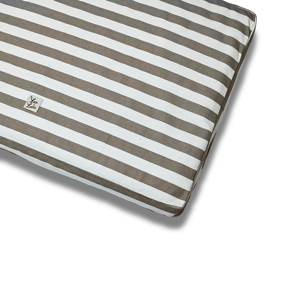 Materassino Sfoderabile Cotone Premium Riga Larga Marrone