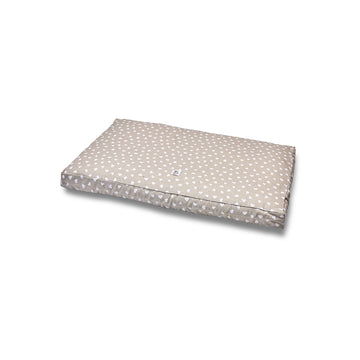 Materassino Sfoderabile Cotone Panama Premium Cuoricini Bianco