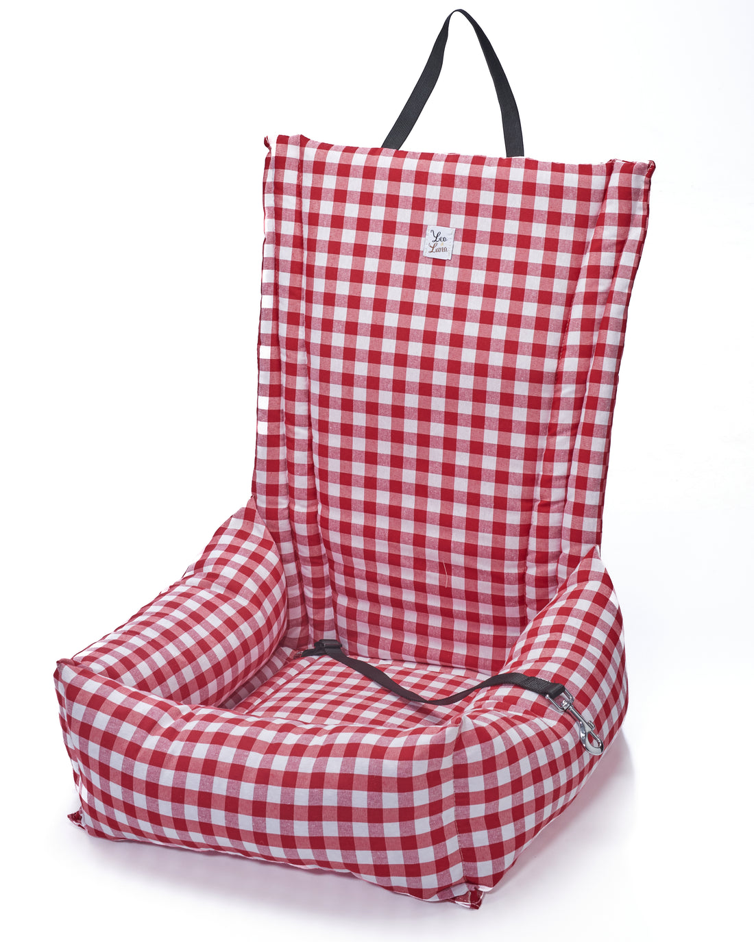 Green squares cotton car seat