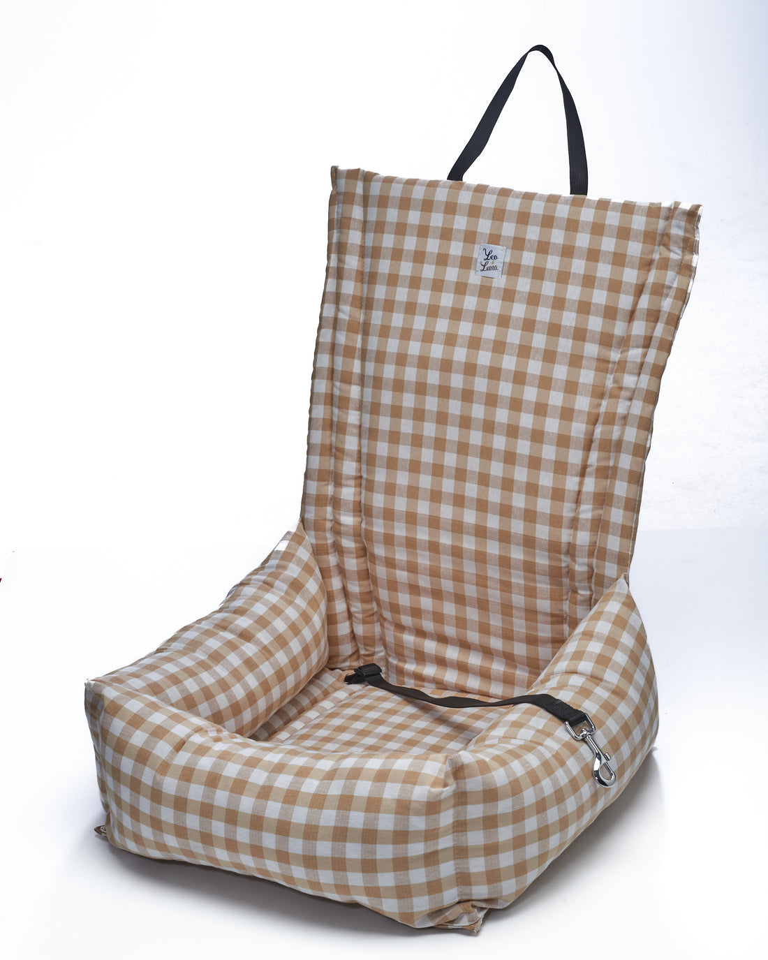 Green squares cotton car seat