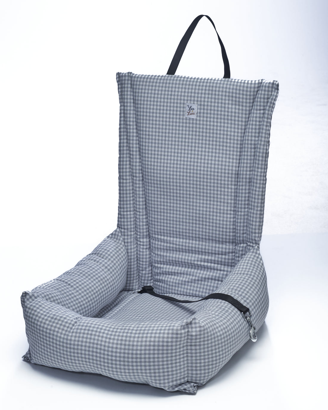 Seggiolino Auto Cotone Vichy Grigio Chiaro