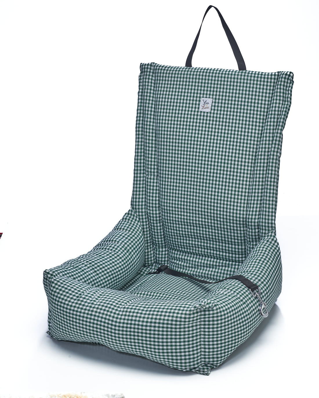 Seggiolino Auto Cotone Vichy Verde Scuro