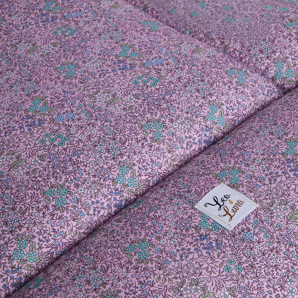 Trapuntina Quadro Cotone Liberty Violetta Fiorita