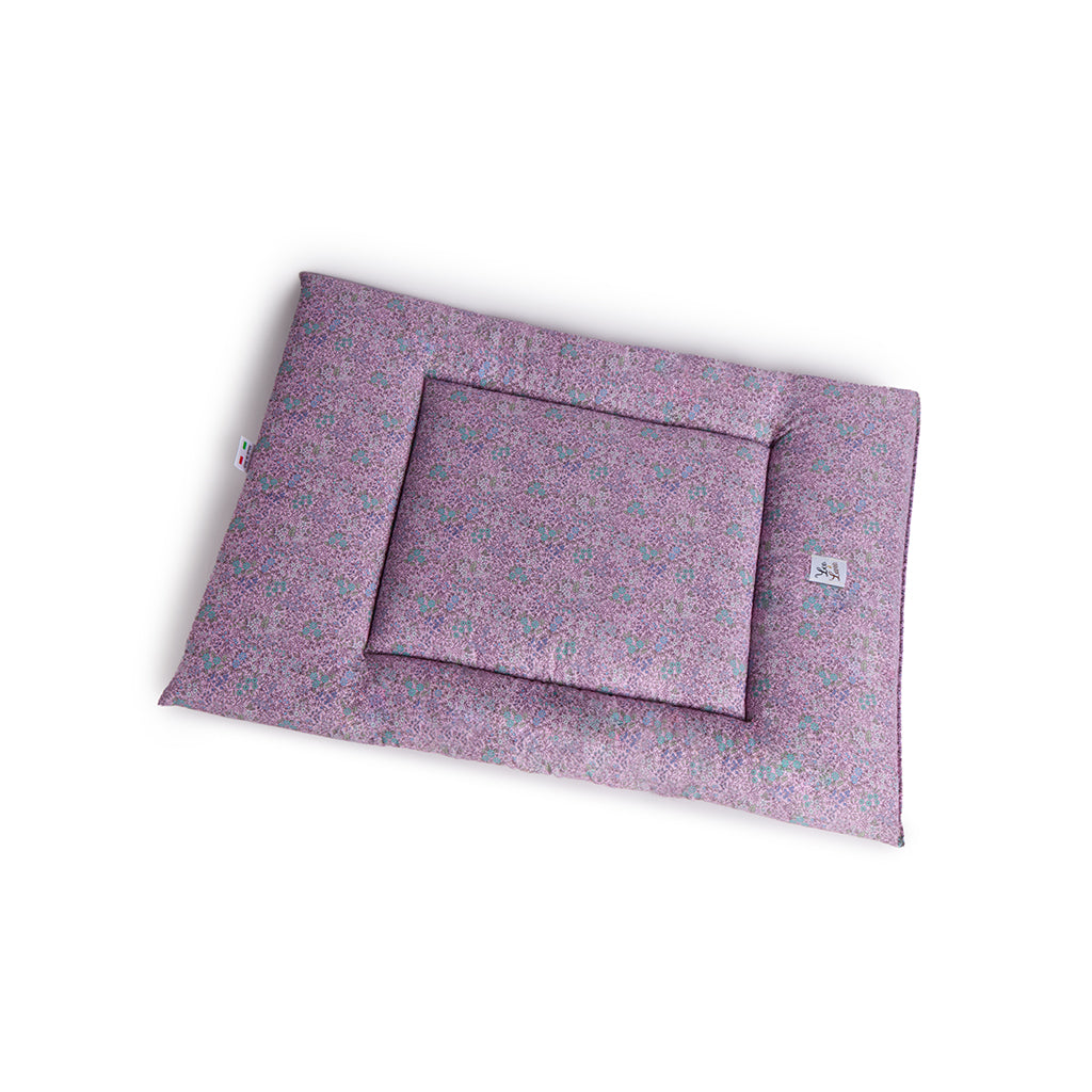 Trapuntina Quadro Cotone Liberty Violetta Fiorita