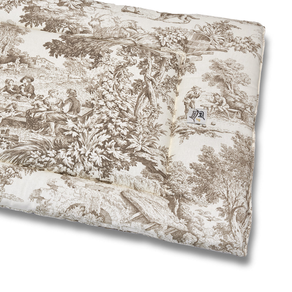 Trapunta Quadro Toile de Jouy Beige Naturale