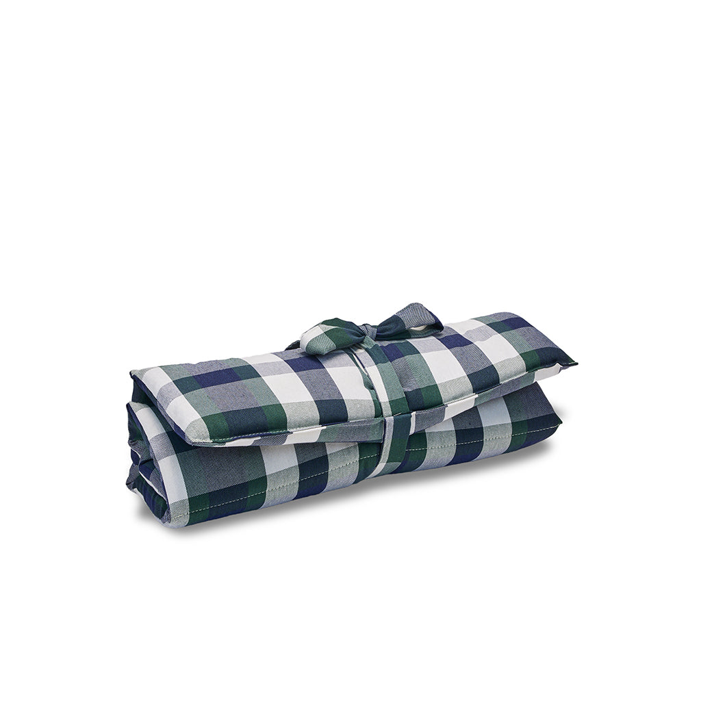 Trapuntina Arrotolabile Cotone Panama Scozzese Quadro Verde Blu