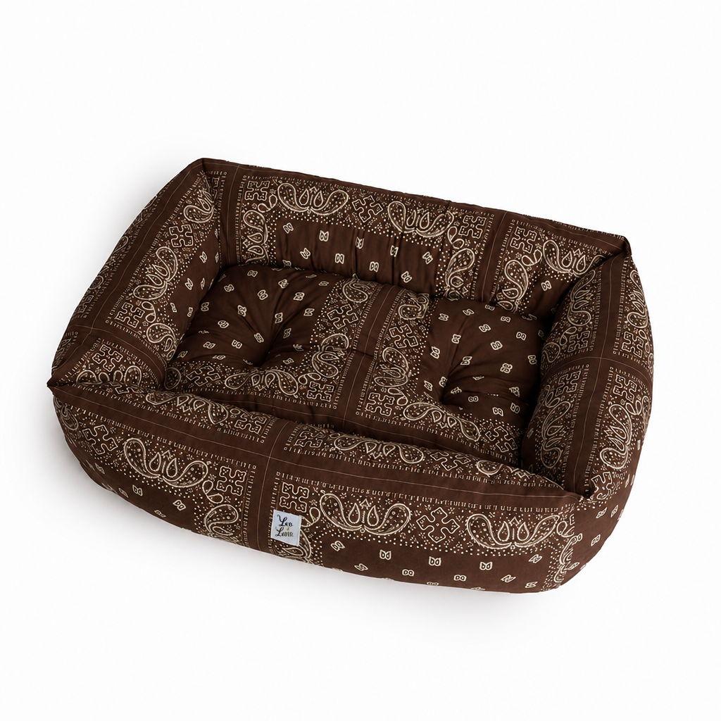 Cuccia Divanetto Cani Bandana Marrone | Made in Italy