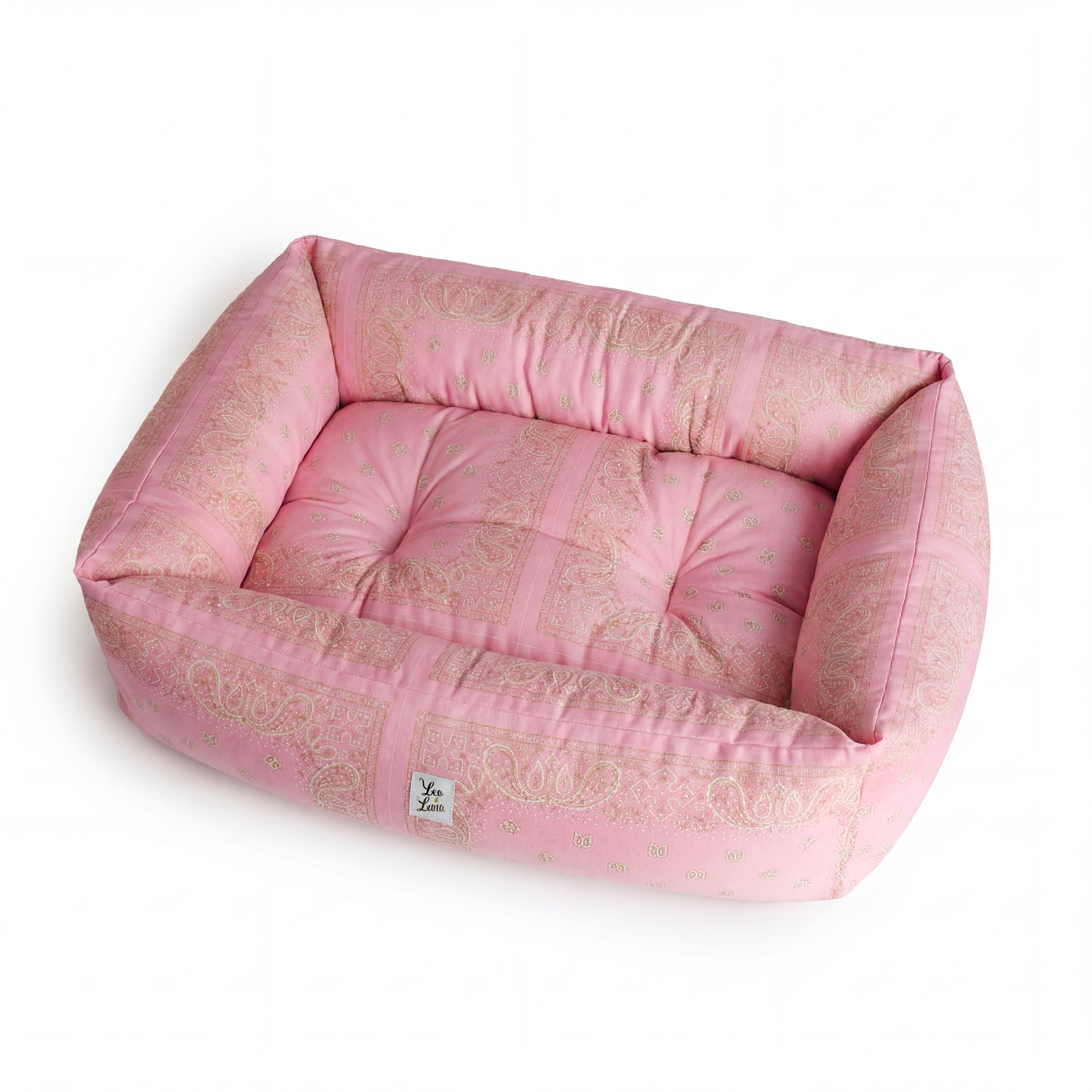 Cuccia Divanetto Cani Bandana Rosa | Made in Italy