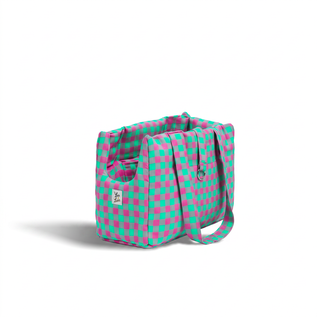 Borsa Trasportino per Cani Quadretto Miami Leo & Luna
