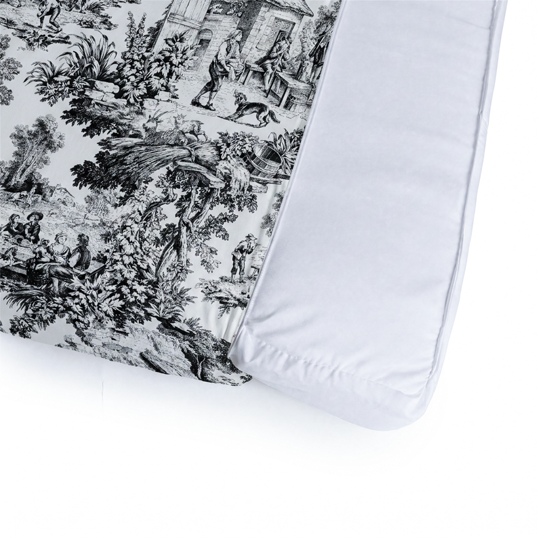 Cover Materassino Toile de Jouy Nero ambientata